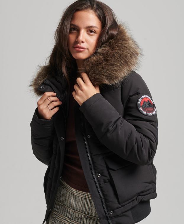 mujer Superdry negro chaqueta bomber everest 2R68Z3779