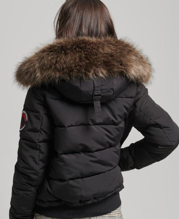 mujer Superdry negro chaqueta bomber everest 2R68Z3779