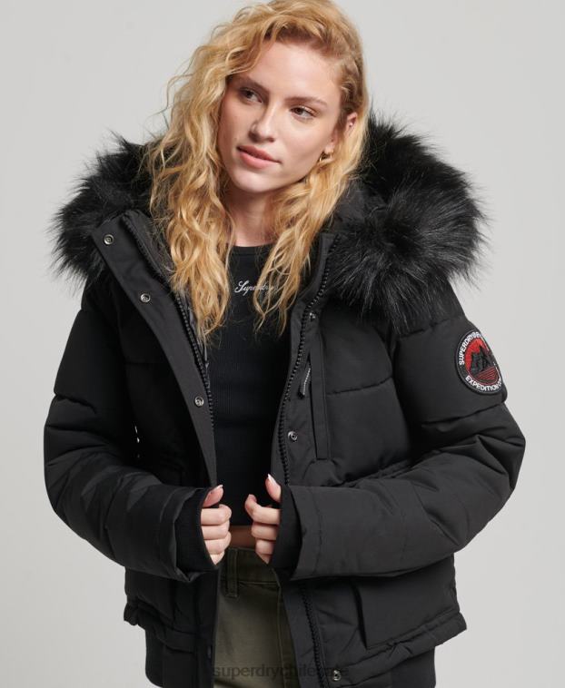 mujer Superdry negro chaqueta bomber everest 2R68Z5736