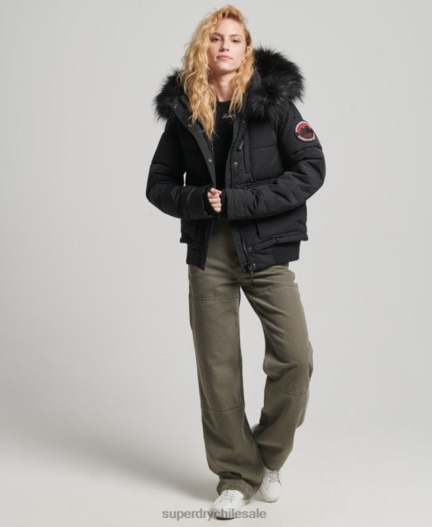 mujer Superdry negro chaqueta bomber everest 2R68Z5736