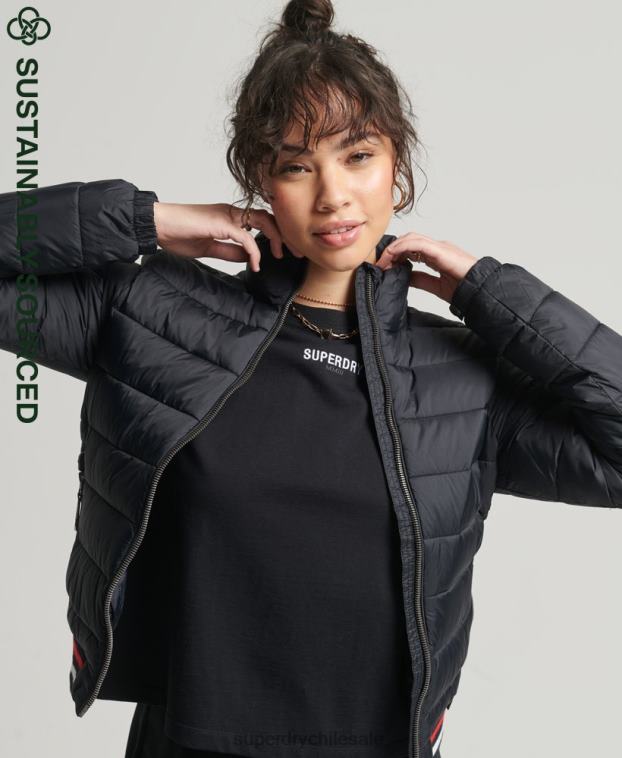 mujer Superdry negro chaqueta bomber fuji 2R68Z5675