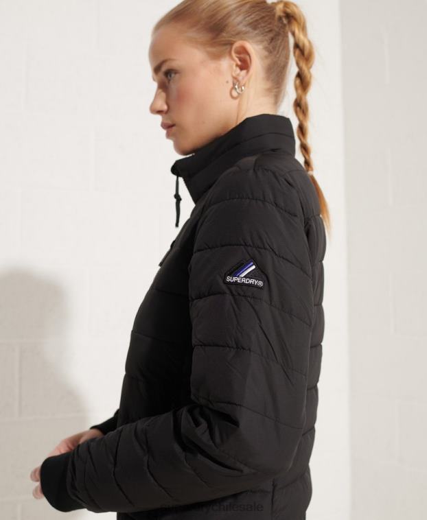 mujer Superdry negro chaqueta bomber fuji 2R68Z5713