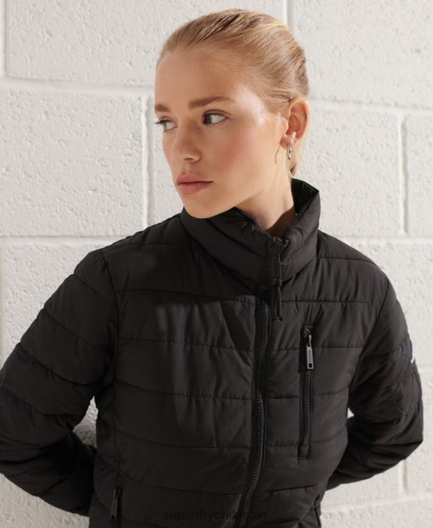 mujer Superdry negro chaqueta bomber fuji 2R68Z5713