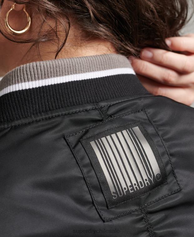 mujer Superdry negro chaqueta bomber oportunista ma-1 2R68Z5661