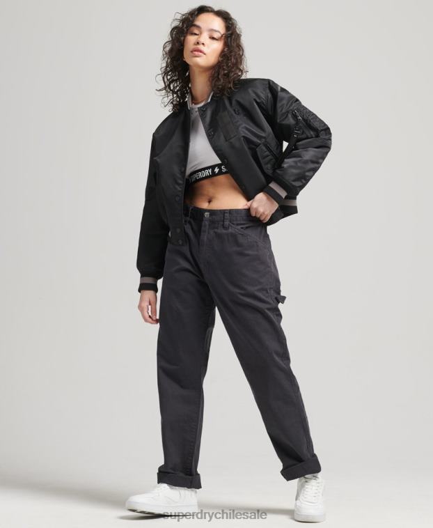 mujer Superdry negro chaqueta bomber oportunista ma-1 2R68Z5661