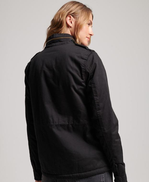 mujer Superdry negro chaqueta clásica de rookie borg 2R68Z5679