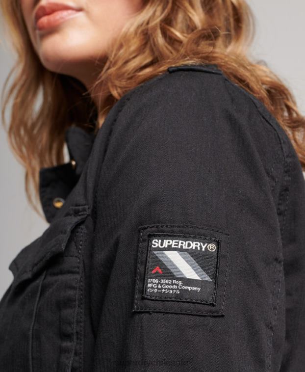 mujer Superdry negro chaqueta clásica de rookie borg 2R68Z5679