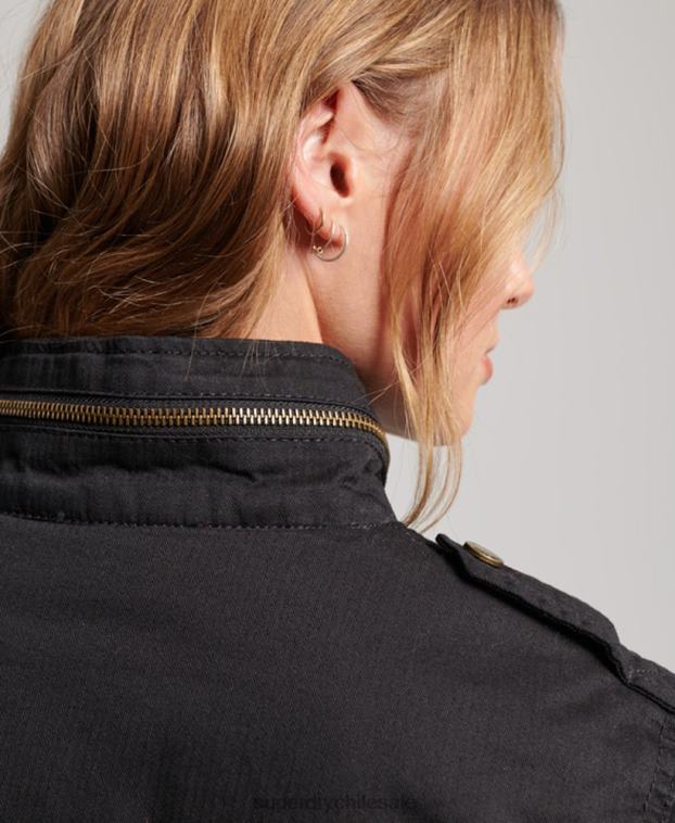 mujer Superdry negro chaqueta clásica de rookie borg 2R68Z5679