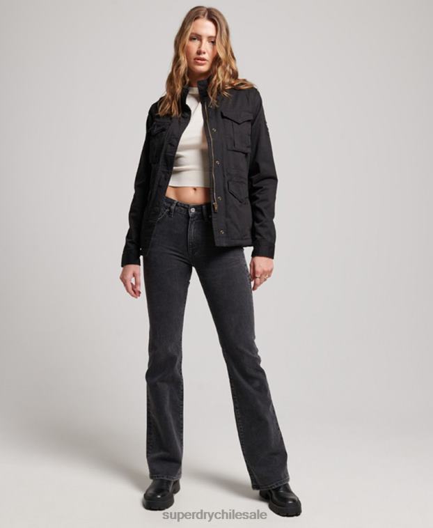 mujer Superdry negro chaqueta clásica de rookie borg 2R68Z5679