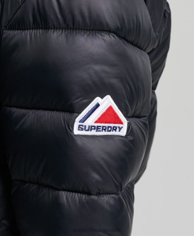 mujer Superdry negro chaqueta corta con capucha fuji 2R68Z3826