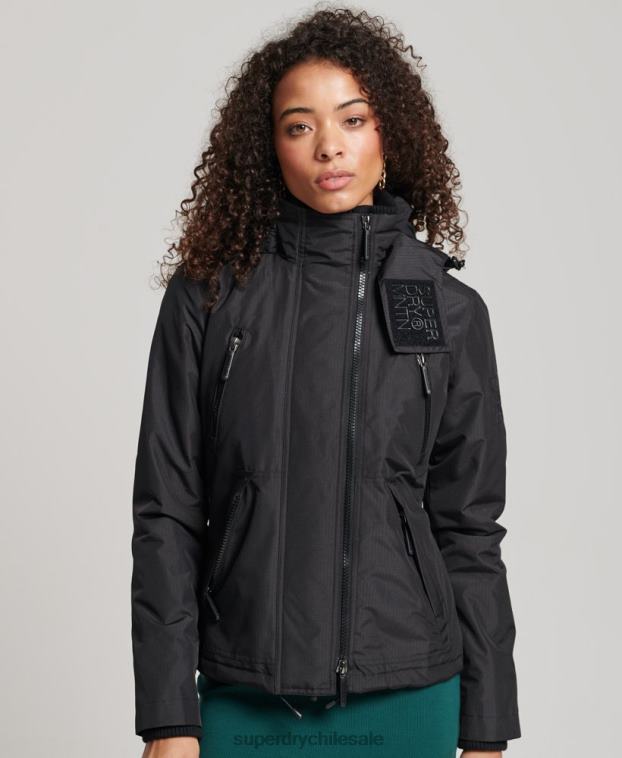 mujer Superdry negro chaqueta cortavientos mountain sd 2R68Z3628