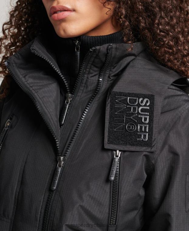 mujer Superdry negro chaqueta cortavientos mountain sd 2R68Z3628