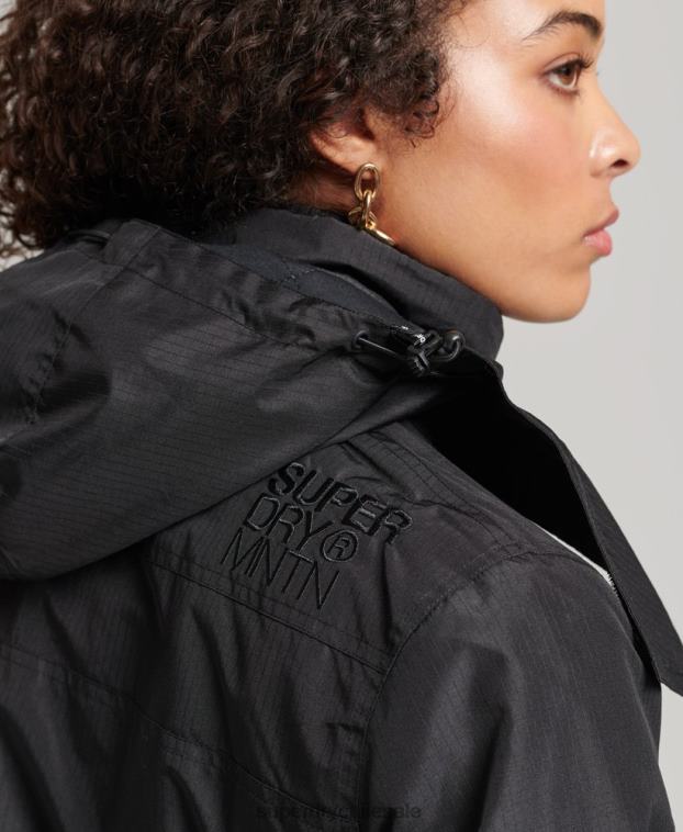 mujer Superdry negro chaqueta cortavientos mountain sd 2R68Z3628