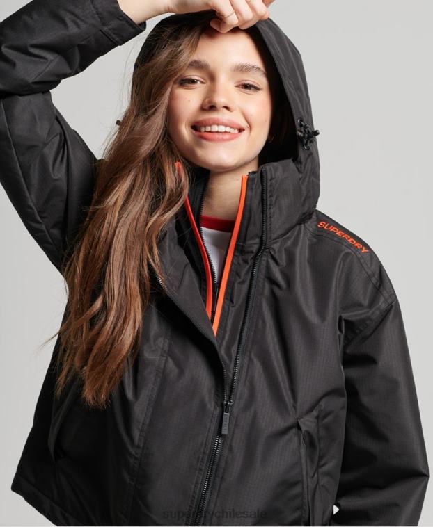 mujer Superdry negro chaqueta cortavientos sd 2R68Z3551