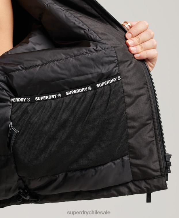 mujer Superdry negro chaqueta cortavientos sd 2R68Z3557