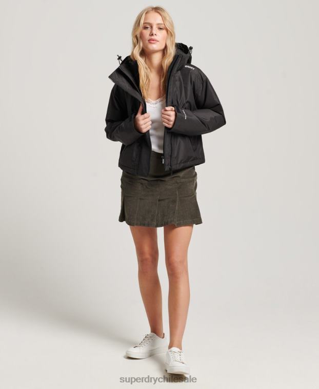 mujer Superdry negro chaqueta cortavientos sd 2R68Z3557
