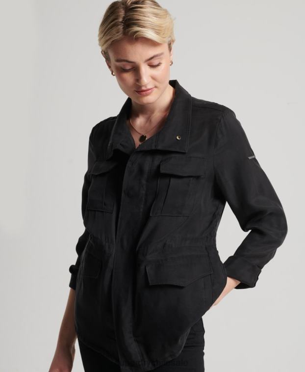 mujer Superdry negro chaqueta cupro m65 2R68Z3613