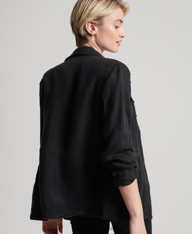 mujer Superdry negro chaqueta cupro m65 2R68Z3613