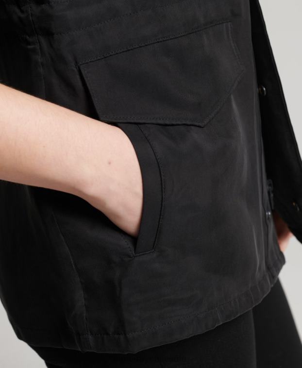 mujer Superdry negro chaqueta cupro m65 2R68Z3613
