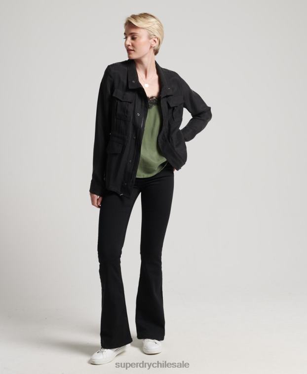 mujer Superdry negro chaqueta cupro m65 2R68Z3613