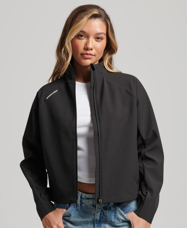 mujer Superdry negro chaqueta de chándal de tejido técnico 2R68Z5426