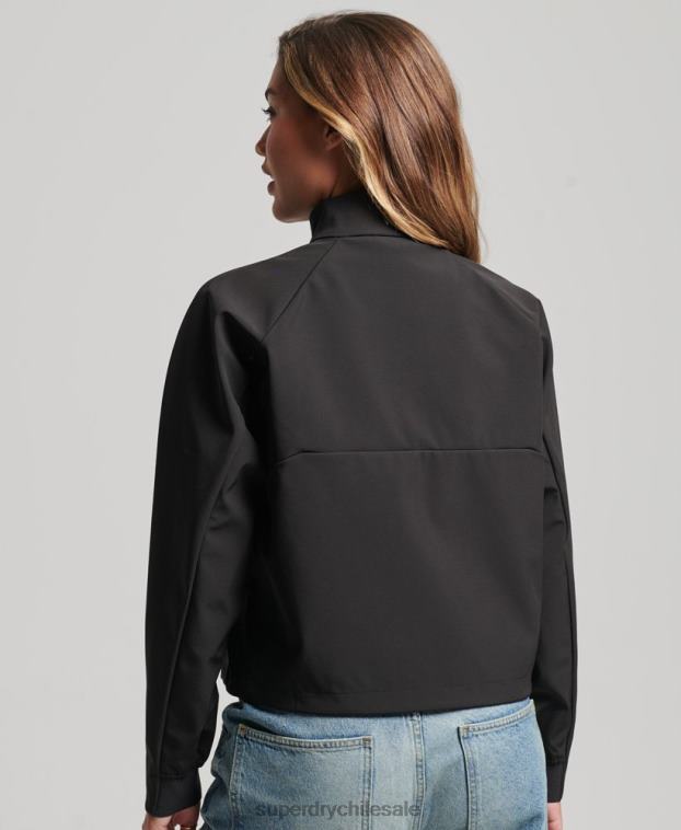 mujer Superdry negro chaqueta de chándal de tejido técnico 2R68Z5426