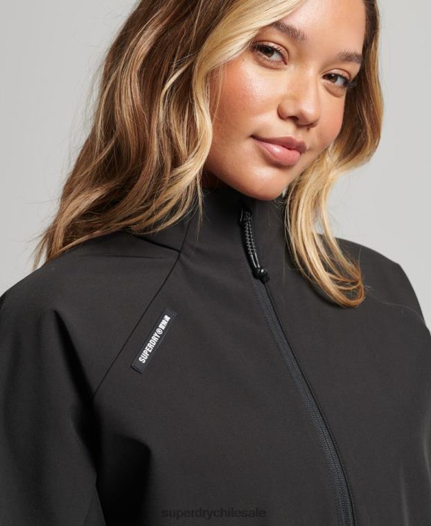 mujer Superdry negro chaqueta de chándal de tejido técnico 2R68Z5426