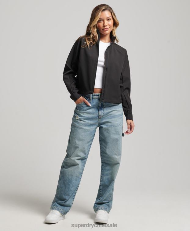 mujer Superdry negro chaqueta de chándal de tejido técnico 2R68Z5426
