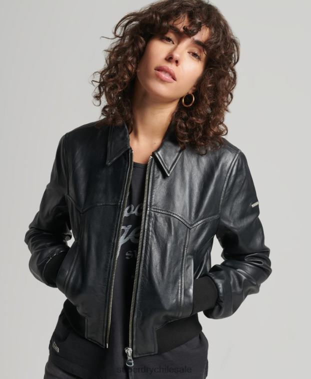 mujer Superdry negro chaqueta de club independiente 2R68Z5413