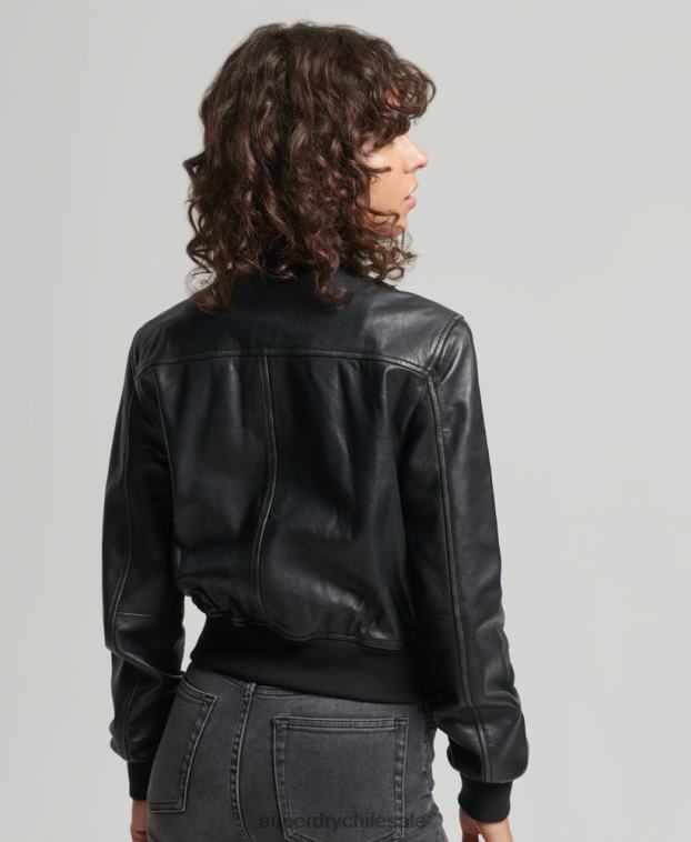 mujer Superdry negro chaqueta de club independiente 2R68Z5413