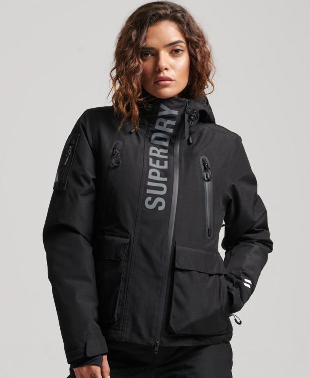 mujer Superdry negro chaqueta de rescate definitiva 2R68Z6541