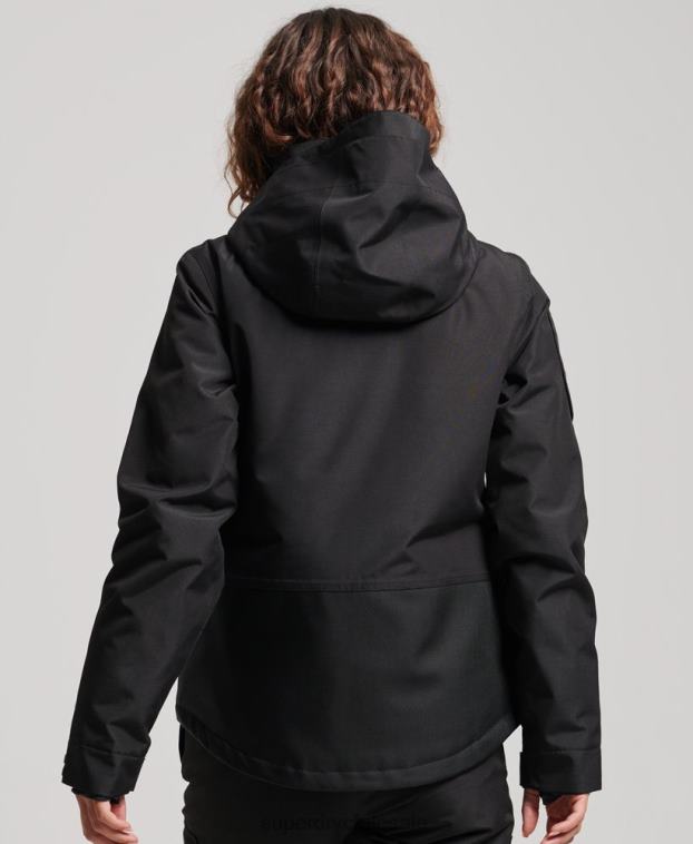 mujer Superdry negro chaqueta de rescate definitiva 2R68Z6541