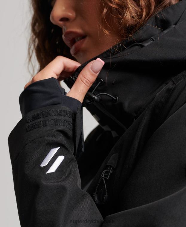 mujer Superdry negro chaqueta de rescate definitiva 2R68Z6541