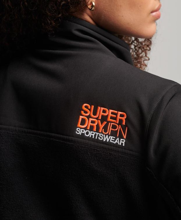 mujer Superdry negro chaqueta de trekking híbrida de código 2R68Z3615