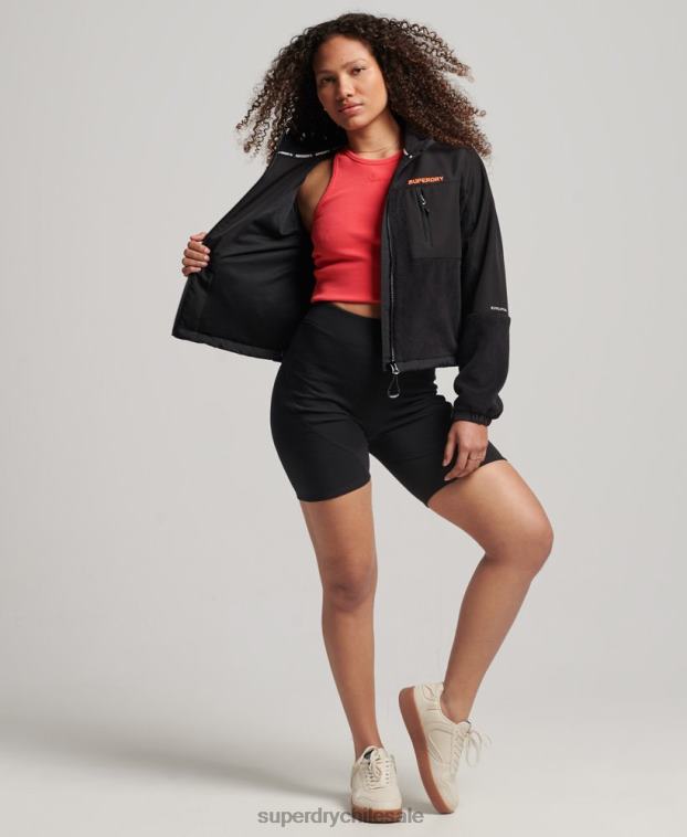 mujer Superdry negro chaqueta de trekking híbrida de código 2R68Z3615