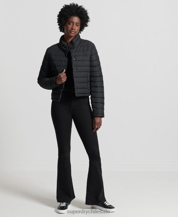 mujer Superdry negro chaqueta fuji cuadrada 2R68Z5574