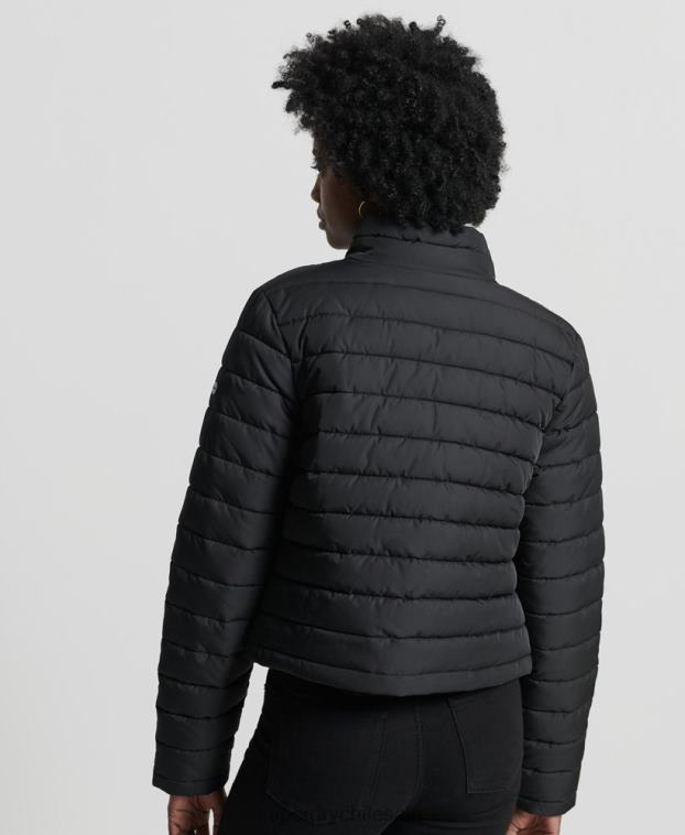 mujer Superdry negro chaqueta fuji cuadrada 2R68Z5574