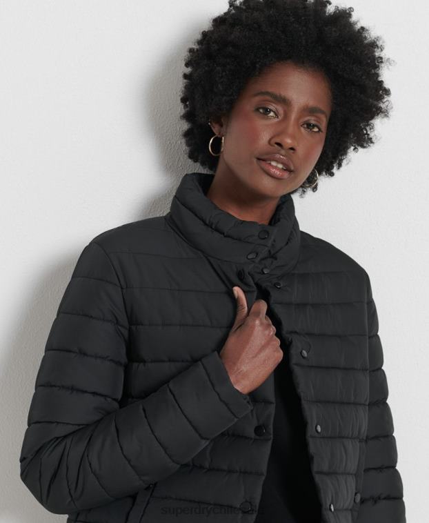 mujer Superdry negro chaqueta fuji cuadrada 2R68Z5574