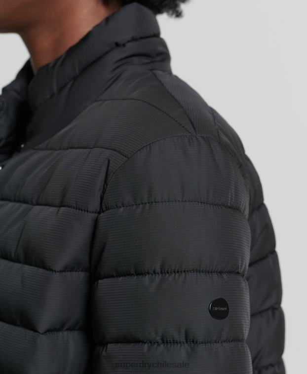 mujer Superdry negro chaqueta fuji cuadrada 2R68Z5574