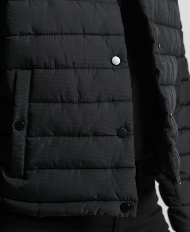 mujer Superdry negro chaqueta fuji cuadrada 2R68Z5574