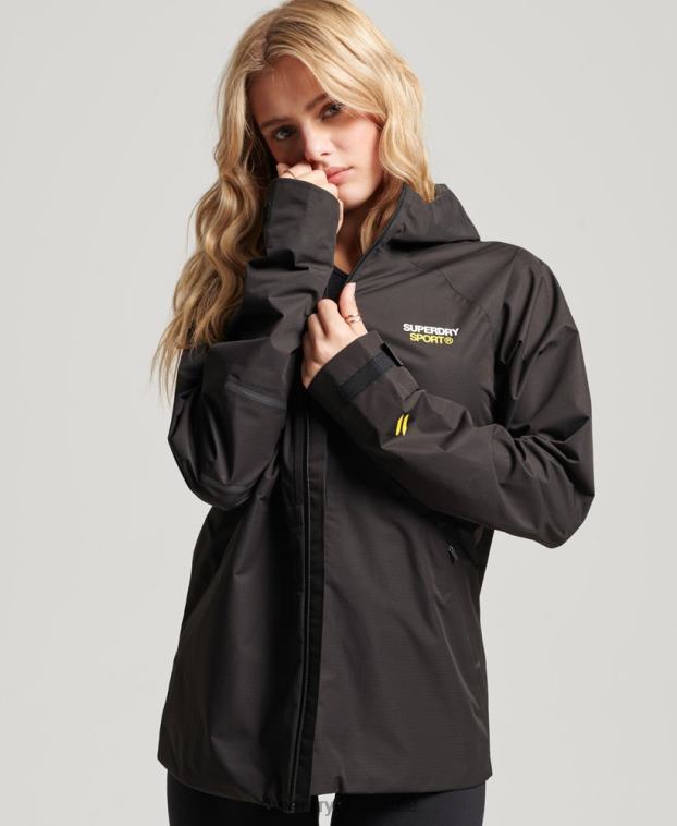 mujer Superdry negro chaqueta impermeable 2R68Z3625