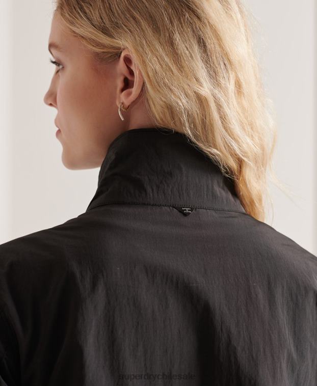 mujer Superdry negro chaqueta ripstop con 6 bolsillos 2R68Z5641