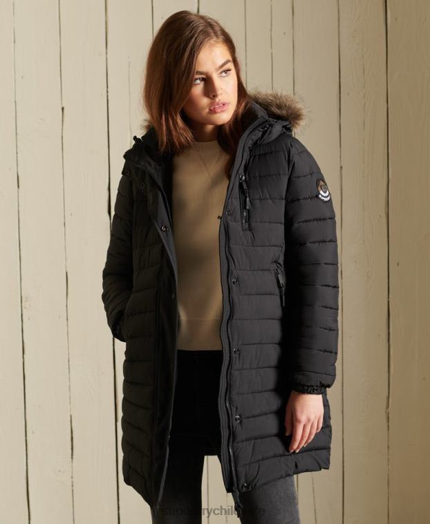 mujer Superdry negro chaqueta súper fuji 2R68Z3847