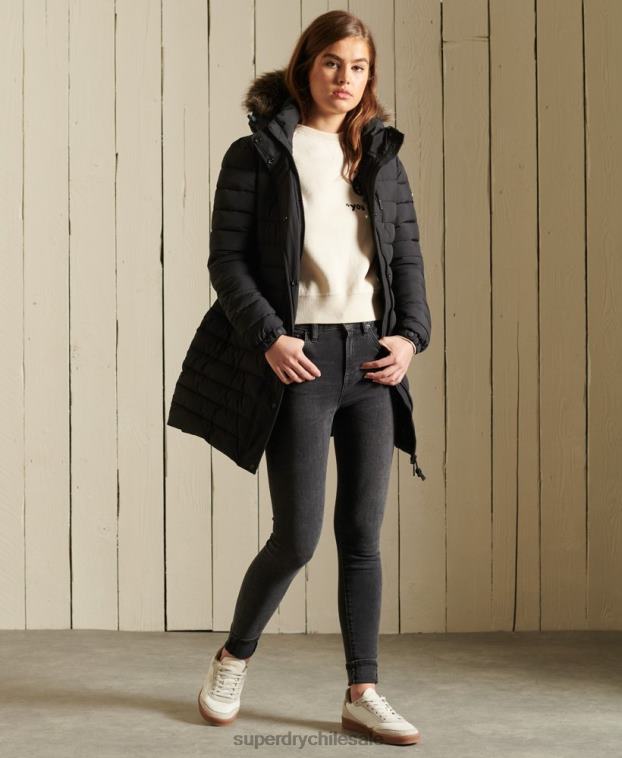 mujer Superdry negro chaqueta súper fuji 2R68Z3847