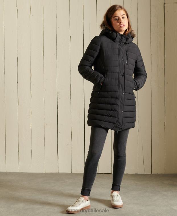 mujer Superdry negro chaqueta súper fuji 2R68Z3847