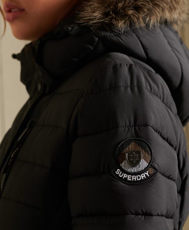 mujer Superdry negro chaqueta súper fuji 2R68Z3847