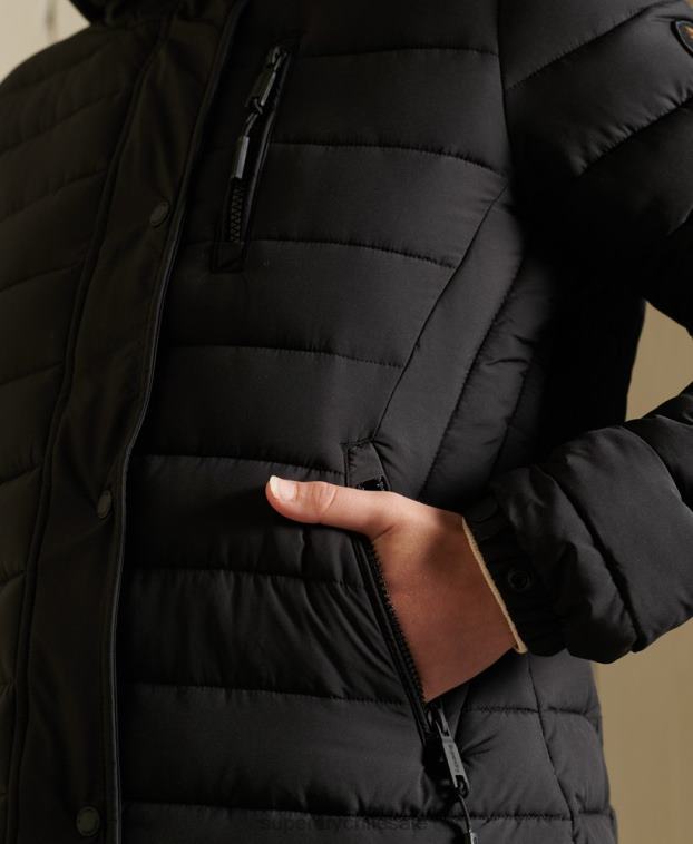 mujer Superdry negro chaqueta súper fuji 2R68Z3847