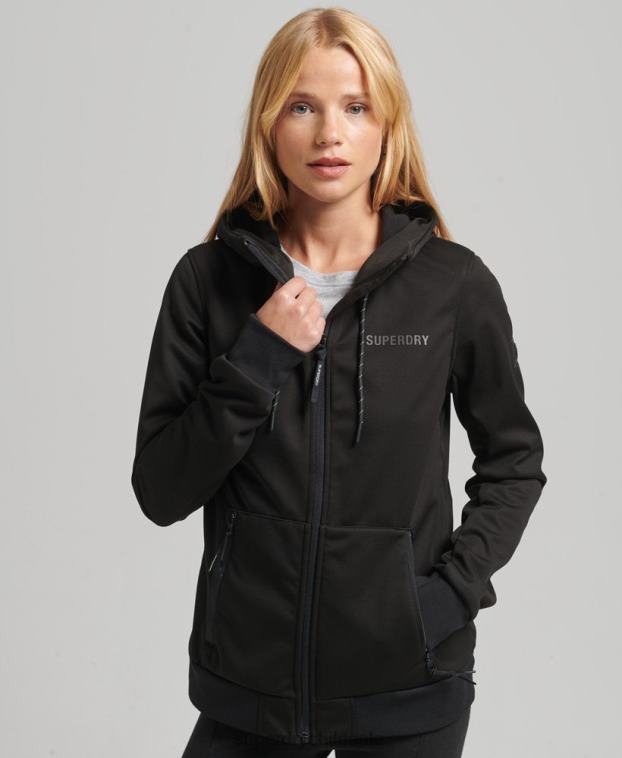 mujer Superdry negro chaqueta softshell de tecnología 2R68Z5554
