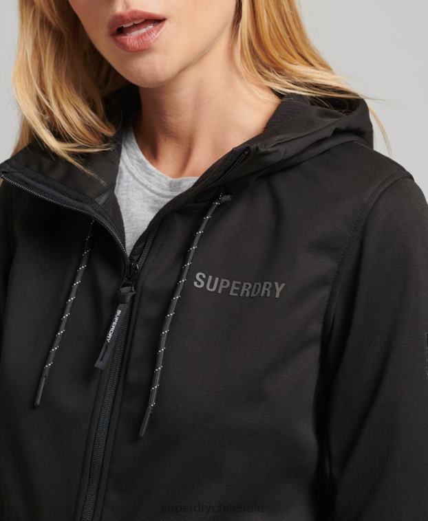 mujer Superdry negro chaqueta softshell de tecnología 2R68Z5554