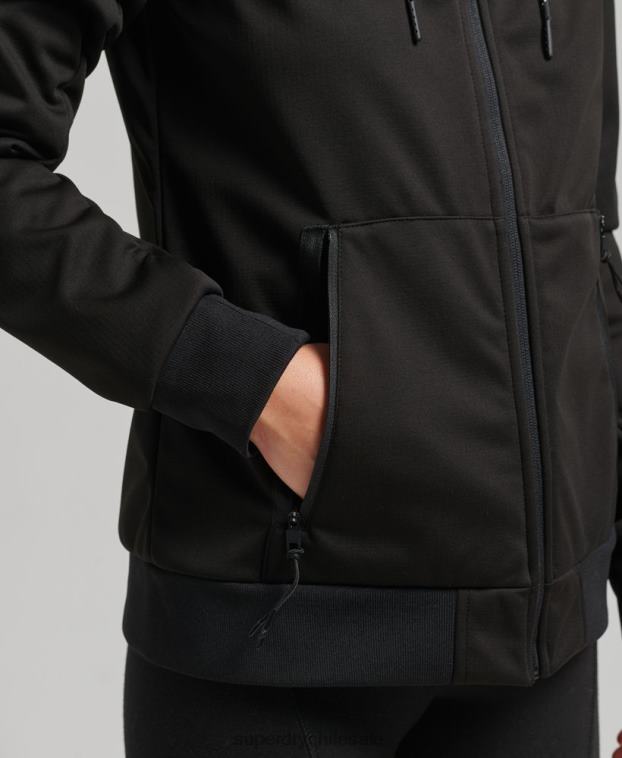 mujer Superdry negro chaqueta softshell de tecnología 2R68Z5554